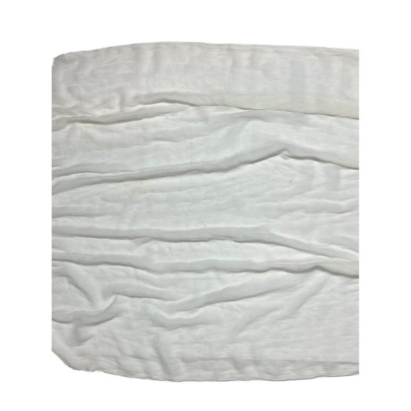 Vintage Real Silk Drapery Textile Fabric Sheer Off-White Lace Trim Runner Decor - Picture 7 of 9